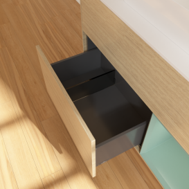 Тумба под раковину Villeroy & Boch Finion 100х50,1 см с подсветкой МДФ шпон дуба/стекло белое матовое F371GMPC