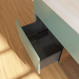 Тумба под раковину Villeroy & Boch Finion 100х50,1 см с подсветкой МДФ оливковый матовый лак/стекло белое матовое F371GNGM