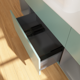 Тумба под раковину Villeroy & Boch Finion 160х50,1 см с подсветкой МДФ оливковый матовый лак/стекло белое матовое F741GKGM