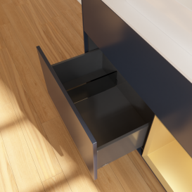 Тумба под раковину Villeroy & Boch Finion 100х50,1 см с подсветкой МДФ темно-синий матовый лак/стекло белое матовое F371HFHG