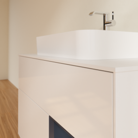 Тумба под раковину Villeroy & Boch Finion 100х50,1 см с подсветкой МДФ глянцевый белый лак/стекло белое матовое F371HGGF