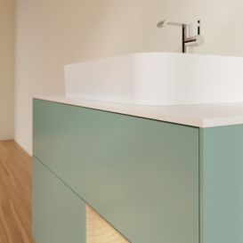 Тумба под раковину Villeroy & Boch Finion 100х50,1 см с подсветкой МДФ оливковый матовый лак/стекло белое матовое F371PCGM