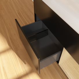 Тумба під раковину Villeroy & Boch Finion 100х50,1 см із підсвічуванням МДФ чорний матовий лак/скло біле матове F371PCPD