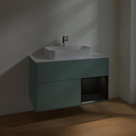 Тумба под раковину Villeroy & Boch Finion 100х50,1 см с подсветкой МДФ оливковый матовый лак/стекло белое матовое F371PDGM