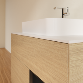 Тумба под раковину Villeroy & Boch Finion 100х50,1 см с подсветкой МДФ шпон дуба/стекло белое матовое F371PDPC