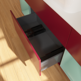 Тумба под раковину Villeroy & Boch Finion 160х50,1 см с подсветкой МДФ пион матовый лак/стекло белое матовое F741GMHB