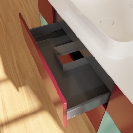 Тумба под раковину Villeroy & Boch Finion 160х50,1 см с подсветкой МДФ пион матовый лак/стекло белое матовое F741GMHB