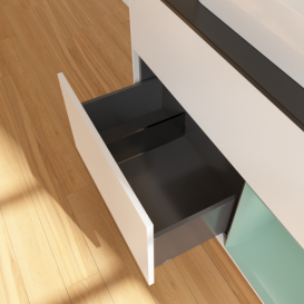 Тумба под раковину Villeroy & Boch Finion 100х50,1 см с подсветкой МДФ белый матовый лак/стекло черное матовое F372GMMT