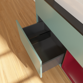 Тумба под раковину Villeroy & Boch Finion 100х50,1 см с подсветкой МДФ оливковый матовый лак/стекло черное матовое F372HBGM