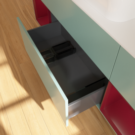 Тумба під раковину Villeroy & Boch Finion 160х50,1 см із підсвічуванням МДФ оливковий матовий лак/скло біле матове F741HBGM