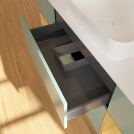 Тумба под раковину Villeroy & Boch Finion 160х50,1 см с подсветкой МДФ оливковый матовый лак/стекло белое матовое F741HFGM