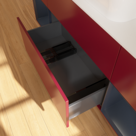 Тумба под раковину Villeroy & Boch Finion 160х50,1 см с подсветкой МДФ пион матовый лак/стекло белое матовое F741HGHB