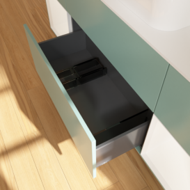 Тумба под раковину Villeroy & Boch Finion 160х50,1 см с подсветкой МДФ оливковый матовый лак/стекло белое матовое F741MTGM