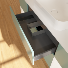 Тумба под раковину Villeroy & Boch Finion 160х50,1 см с подсветкой МДФ оливковый матовый лак/стекло белое матовое F741MTGM