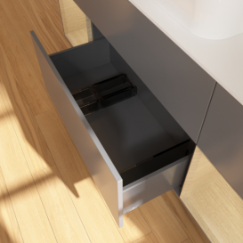 Тумба под раковину Villeroy & Boch Finion 160х50,1 см с подсветкой МДФ антрацит матовый лак/стекло белое матовое F741PCGK