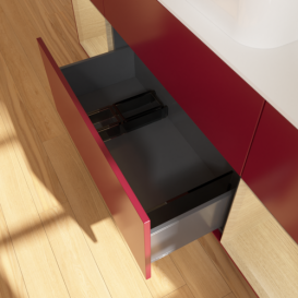 Тумба под раковину Villeroy & Boch Finion 160х50,1 см с подсветкой МДФ пион матовый лак/стекло белое матовое F741PCHB