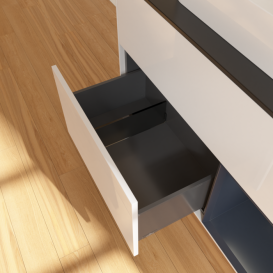 Тумба под раковину Villeroy & Boch Finion 100х50,1 см с подсветкой МДФ глянцевый белый лак/стекло черное матовое F372HGGF