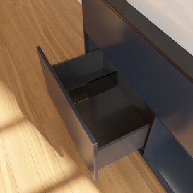 Тумба под раковину Villeroy & Boch Finion 100х50,1 см с подсветкой МДФ темно-синий матовый лак/стекло черное матовое F372HGHG