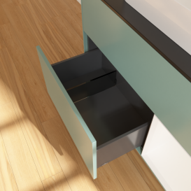 Тумба под раковину Villeroy & Boch Finion 100х50,1 см с подсветкой МДФ оливковый матовый лак/стекло черное матовое F372MTGM