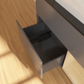 Тумба под раковину Villeroy & Boch Finion 100х50,1 см с подсветкой МДФ антрацит матовый лак/стекло черное матовое F372PCGK