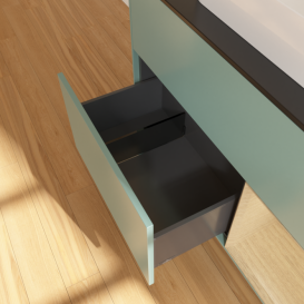 Тумба под раковину Villeroy & Boch Finion 100х50,1 см с подсветкой МДФ оливковый матовый лак/стекло черное матовое F372PCGM