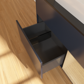 Тумба под раковину Villeroy & Boch Finion 100х50,1 см с подсветкой МДФ темно-синий матовый лак/стекло черное матовое F372PCHG