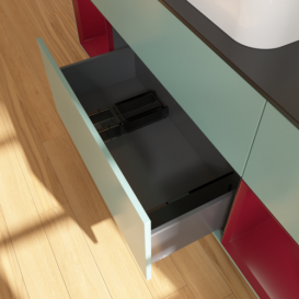 Тумба под раковину Villeroy & Boch Finion 160х50,1 см с подсветкой МДФ оливковый матовый лак/стекло черное матовое F742HBGM