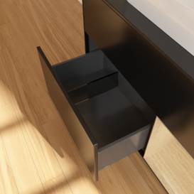 Тумба под раковину Villeroy & Boch Finion 100х50,1 см с подсветкой МДФ черный матовый лак/стекло черное матовое F372PCPD