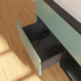 Тумба под раковину Villeroy & Boch Finion 100х50,1 см с подсветкой МДФ оливковый матовый лак/стекло черное матовое F372PDGM