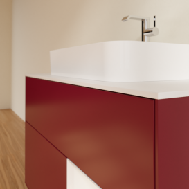 Тумба под раковину Villeroy & Boch Finion 100х50,1 см с подсветкой МДФ пион матовый лак/стекло белое матовое G371GFHB