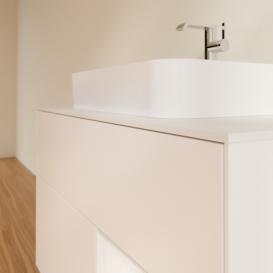 Тумба под раковину Villeroy & Boch Finion 100х50,1 см с подсветкой МДФ белый матовый лак/стекло белое матовое G371GFMT