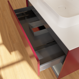 Тумба под раковину Villeroy & Boch Finion 100х50,1 см с подсветкой МДФ пион матовый лак/стекло белое матовое G371GKHB