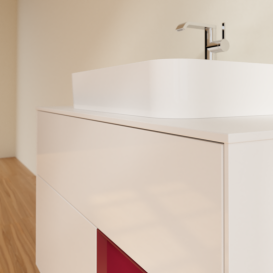 Тумба под раковину Villeroy & Boch Finion 100х50,1 см с подсветкой МДФ глянцевый белый лак/стекло белое матовое G371HBGF