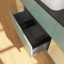 Тумба под раковину Villeroy & Boch Finion 160х50,1 см с подсветкой МДФ оливковый матовый лак/стекло черное матовое F742PCGM