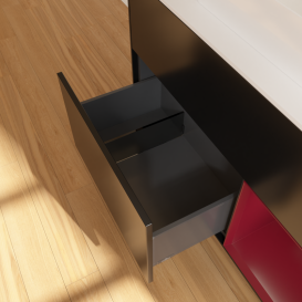 Тумба под раковину Villeroy & Boch Finion 100х50,1 см с подсветкой МДФ черный матовый лак/стекло белое матовое G371HBPD