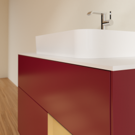 Тумба под раковину Villeroy & Boch Finion 100х50,1 см с подсветкой МДФ пион матовый лак/стекло белое матовое G371HFHB