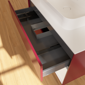 Тумба под раковину Villeroy & Boch Finion 100х50,1 см с подсветкой МДФ пион матовый лак/стекло белое матовое G371MTHB