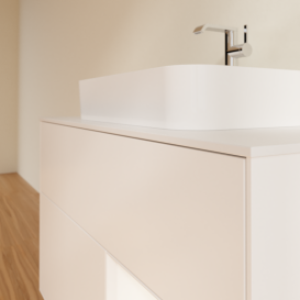 Тумба під раковину Villeroy & Boch Finion 100х50,1 см із підсвічуванням МДФ білий матовий лак/скло біле матове G371MTMT