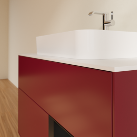 Тумба под раковину Villeroy & Boch Finion 100х50,1 см с подсветкой МДФ пион матовый лак/стекло белое матовое G371PDHB