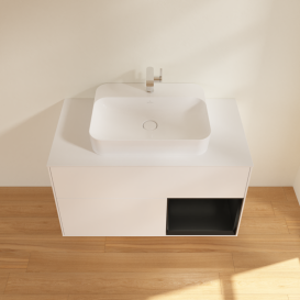 Тумба под раковину Villeroy & Boch Finion 100х50,1 см с подсветкой МДФ белый матовый лак/стекло белое матовое G371PDMT