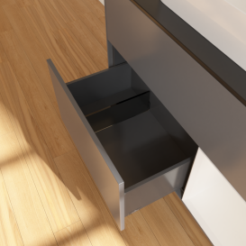 Тумба под раковину Villeroy & Boch Finion 100х50,1 см с подсветкой МДФ антрацит матовый лак/стекло черное матовое G372GFGK