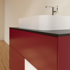 Тумба под раковину Villeroy & Boch Finion 100х50,1 см с подсветкой МДФ пион матовый лак/стекло белое матовое G372GFHB