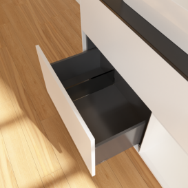 Тумба под раковину Villeroy & Boch Finion 100х50,1 см с подсветкой МДФ белый матовый лак/стекло черное матовое G372GFMT