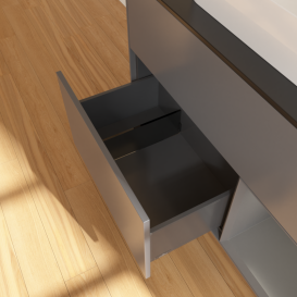 Тумба под раковину Villeroy & Boch Finion 100х50,1 см с подсветкой МДФ антрацит матовый лак/стекло черное матовое G372GKGK