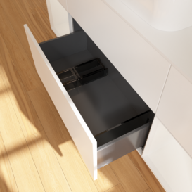 Тумба под раковину Villeroy & Boch Finion 160х50,1 см с подсветкой МДФ белый матовый лак/стекло белое матовое G741GFMT