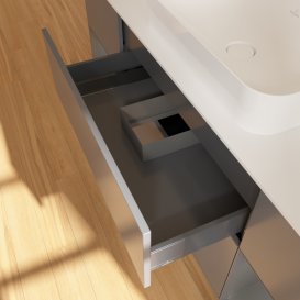 Тумба под раковину Villeroy & Boch Finion 160х50,1 см с подсветкой МДФ антрацит матовый лак/стекло белое матовое G741GKGK