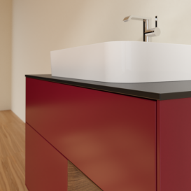 Тумба под раковину Villeroy & Boch Finion 100х50,1 см с подсветкой МДФ пион матовый лак/стекло черное матовое G372GNHB