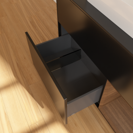 Тумба под раковину Villeroy & Boch Finion 100х50,1 см с подсветкой МДФ черный матовый лак/стекло черное матовое G372GNPD