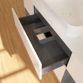 Тумба под раковину Villeroy & Boch Finion 160х50,1 см с подсветкой МДФ белый матовый лак/стекло белое матовое G741GKMT