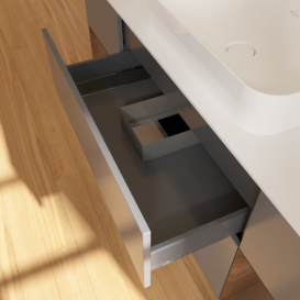 Тумба под раковину Villeroy & Boch Finion 160х50,1 см с подсветкой МДФ антрацит матовый лак/стекло белое матовое G741GNGK